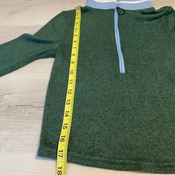 Urban Outfitters Out From Under Crop Long Sleeve Half Zip Blue Stripe Collar, M - Picture 9 of 10